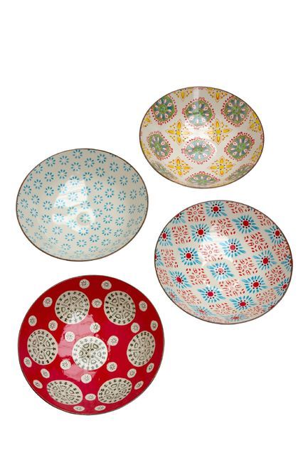 Ce set de 4 assiettes à pâtes Bohemian mettra littéralement en scène vos préparations