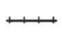 Miniatura 4 ganchos de metal y madera negro Hoop Clipped