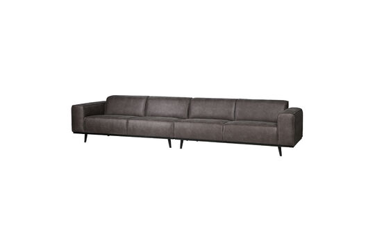 4-zits bank XL 372 cm eco-leer donkergrijs STATEMENT