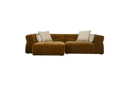 4,5-zits bank met chaise longue links in okergeel fluweel Hodge