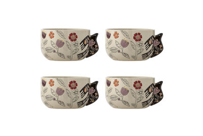 4er-Set Schalen 13x8 cm aus buntem Steingut Vivielle