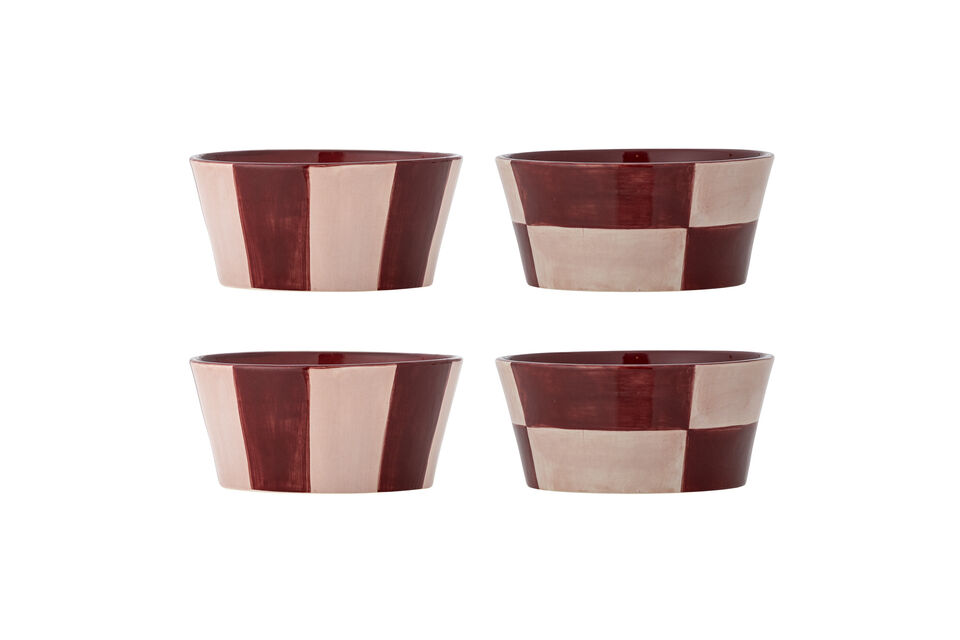 4er-Set Schalen D13,5xH6 cm aus Steingut in Rosa Floki Bloomingville