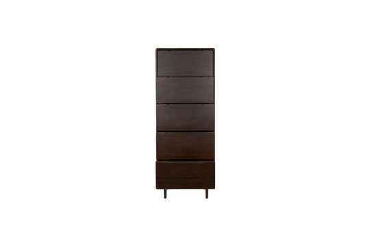 5-drawer chest in brown acacia veneer Elroy