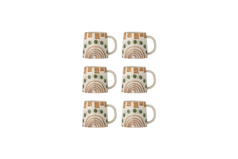 6er-Set Becher aus mehrfarbigem Steingut Shama Bloomingville