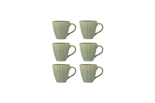 6er-Set Tassen D8,5xH8,5 cm aus grünem Steingut Latina