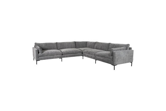 7-seater corner sofa in anthracite fabric Summer Clipped