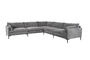 Miniature 7-seater corner sofa in anthracite fabric Summer Clipped