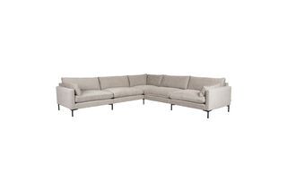7-Sitzer Ecksofa in latte Stoff Summer