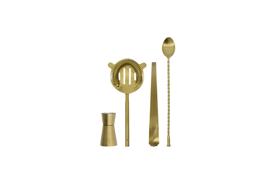 Accesorios de bar set de 4 acero latón antiguo HDKett House Doctor