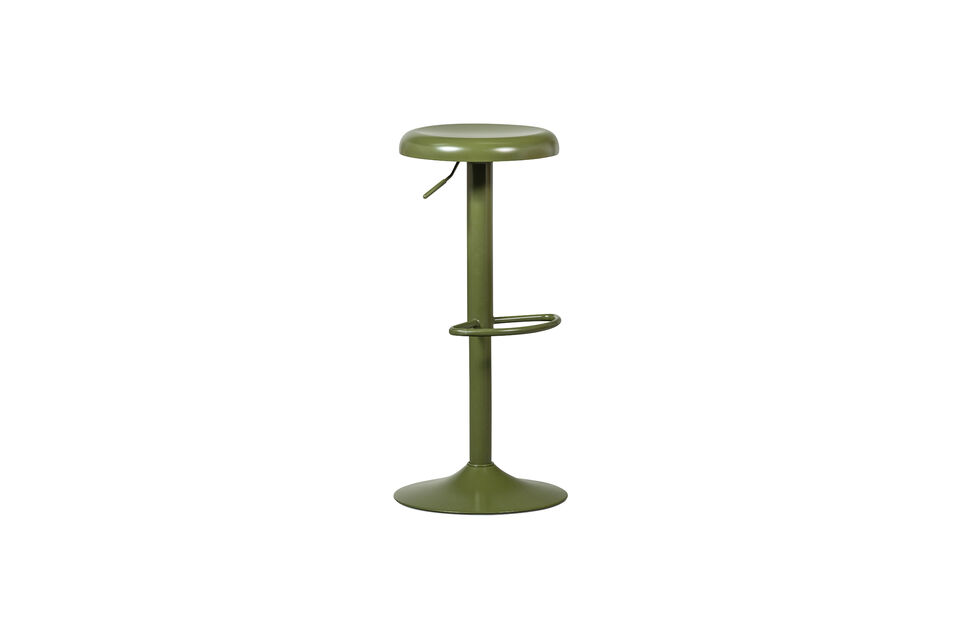 Adjustable bar stool metal warm green ISAAC Woood