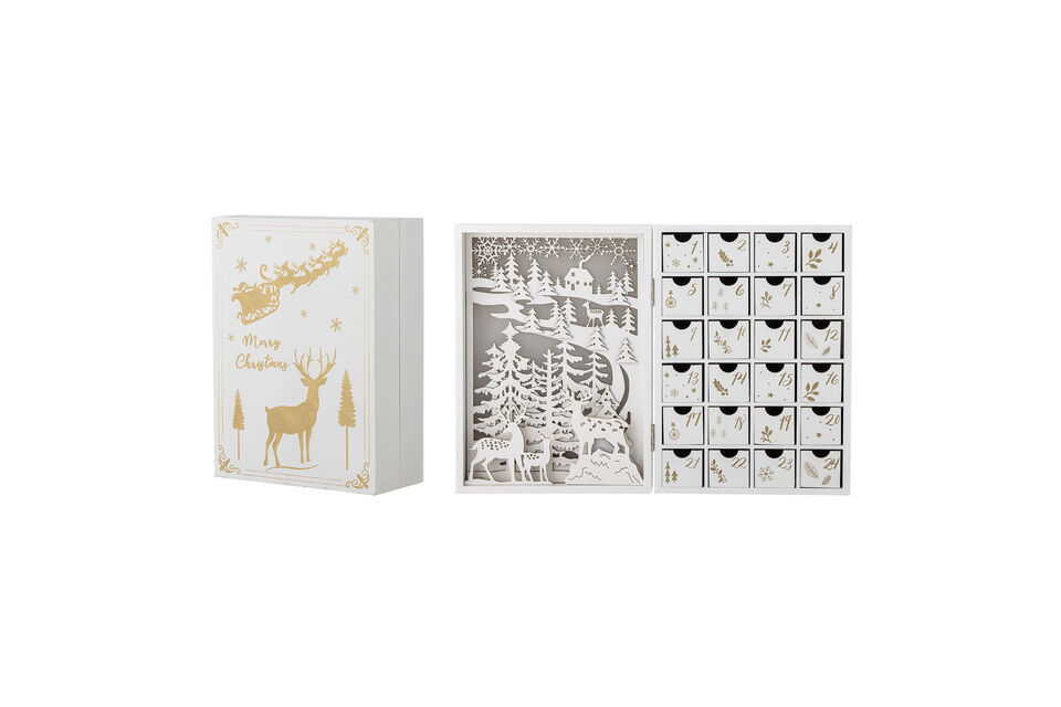 Adventskalender met licht 20x29 cm van wit multiplex Elimar Bloomingville