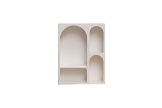 Alcove white wooden Chipboard shelf