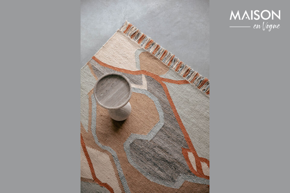 Alfombra 160x230 cm de plástico reciclado naranja Saigon - 7