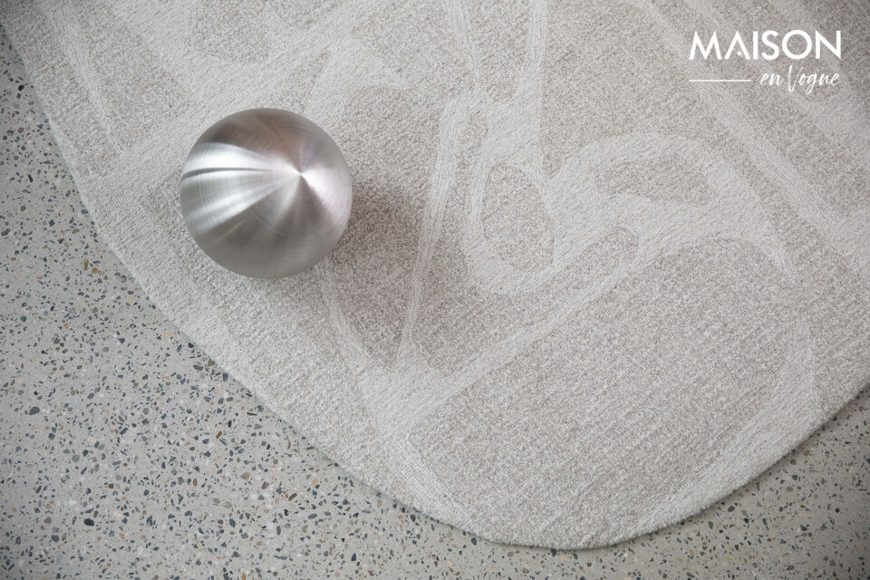 Alfombra 160x230 cm en lana blanca Forms - 8