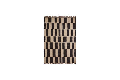 Alfombra 160x230 cm Yute y Lana Negro/Natural HDGraph