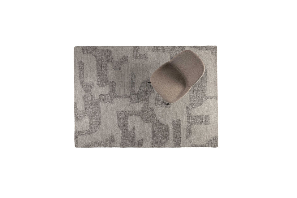 Alfombra 160x240 cm de lana gris Frantic - 11