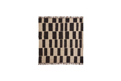 Alfombra 180x180 cm Yute y Lana Negro y Natural HDGraph
