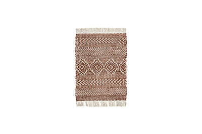 Alfombra 60x90 cm Yute y Algodón Marrón Ethnic