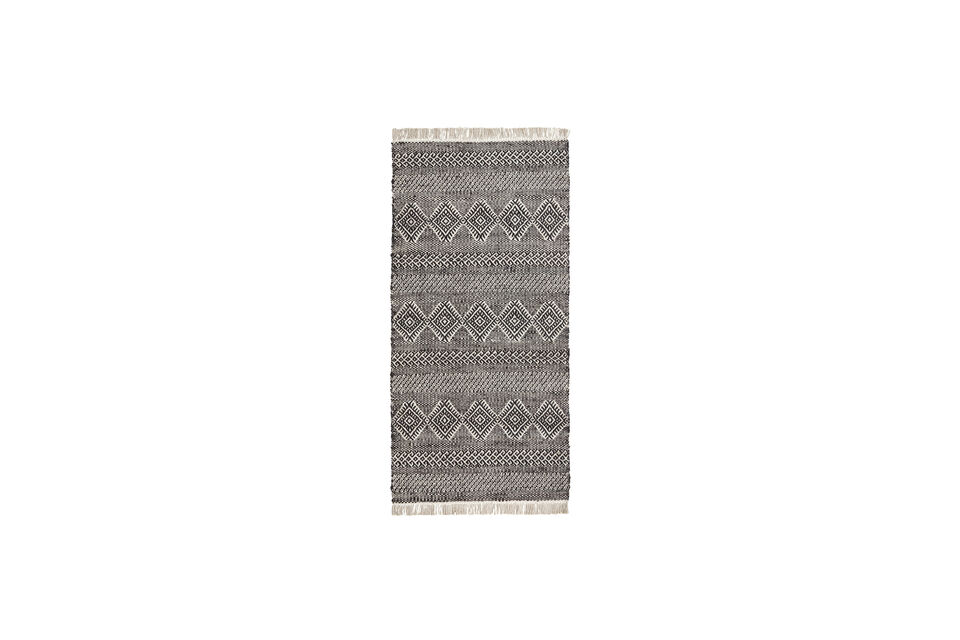 Alfombra 90x200 cm Yute y Algodón Negro y Natural HDEthnic House Doctor