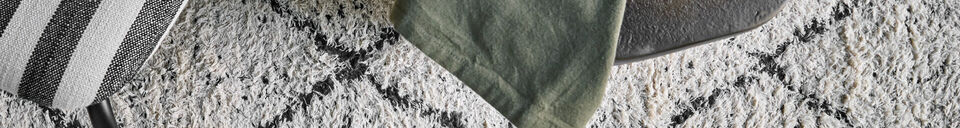 Descriptivo Materiales Alfombra de algodón 140x200 cm negro y blanco roto HDCruz