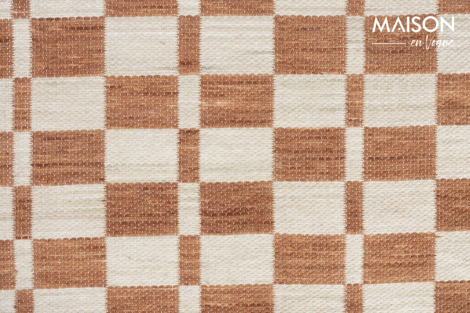Alfombra de plástico reciclado beige 160x230 cm Checker - 11