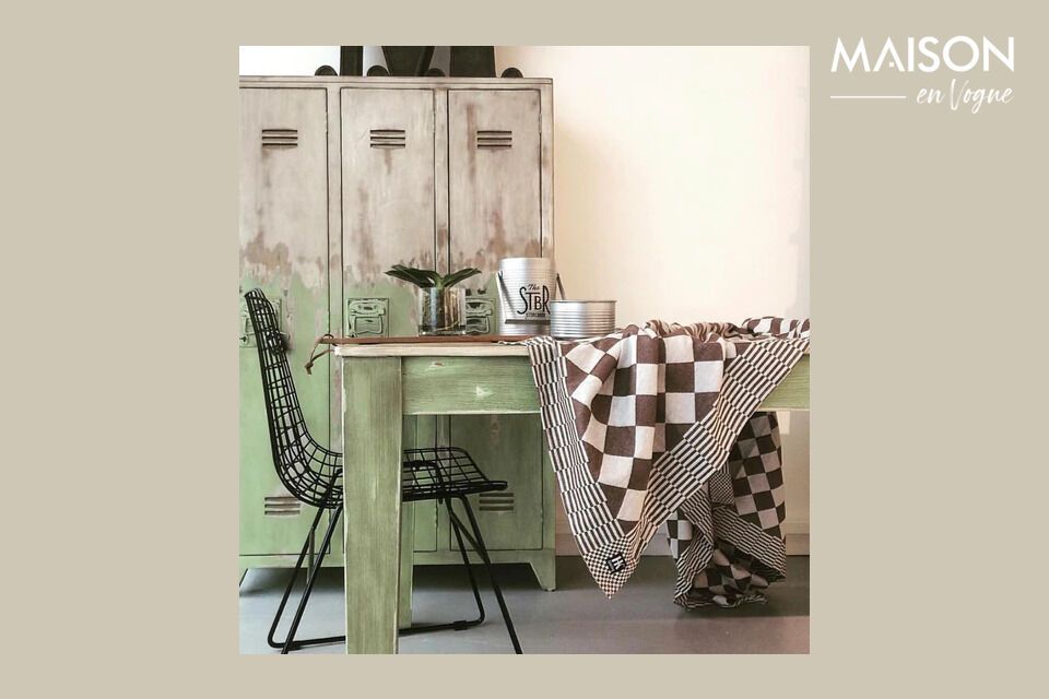 A contemporary chair with an industrial and playful style
