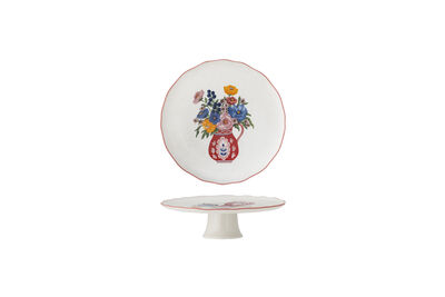 Alzata per dolci Ø28xH9 cm in gres multicolore Dorothy