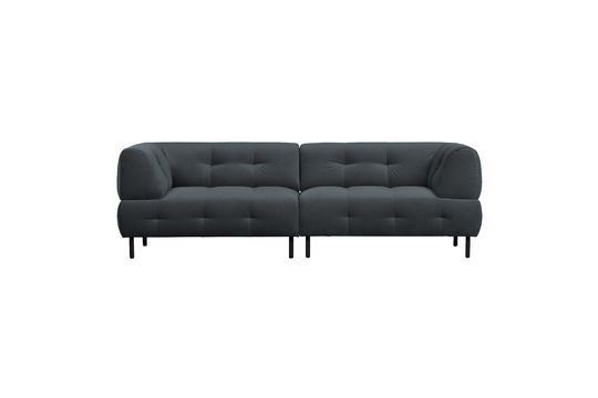 Anthrazitfarbenes 4-Sitzer-Sofa aus Velours Lloyd