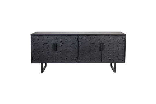 Aparador bajo de madera de abeto negra Linc Clipped