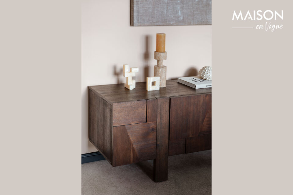 Estos muebles resistentes están fabricados en madera con un acabado en color nogal