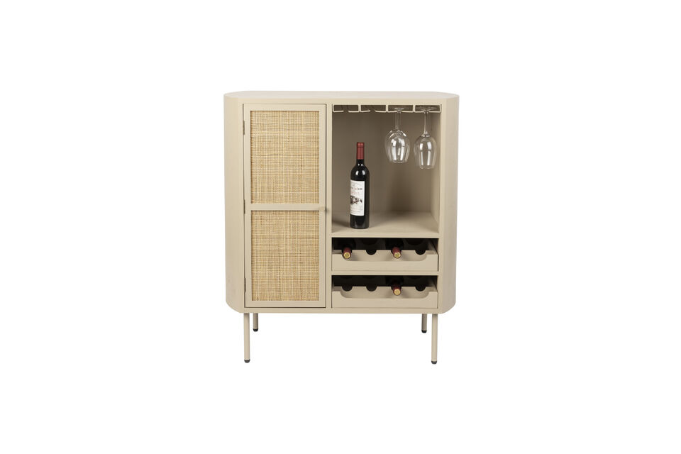 L\'accogliente cantinetta Amaya si abbina perfettamente allo stile Japandi e si adatta a qualsiasi
