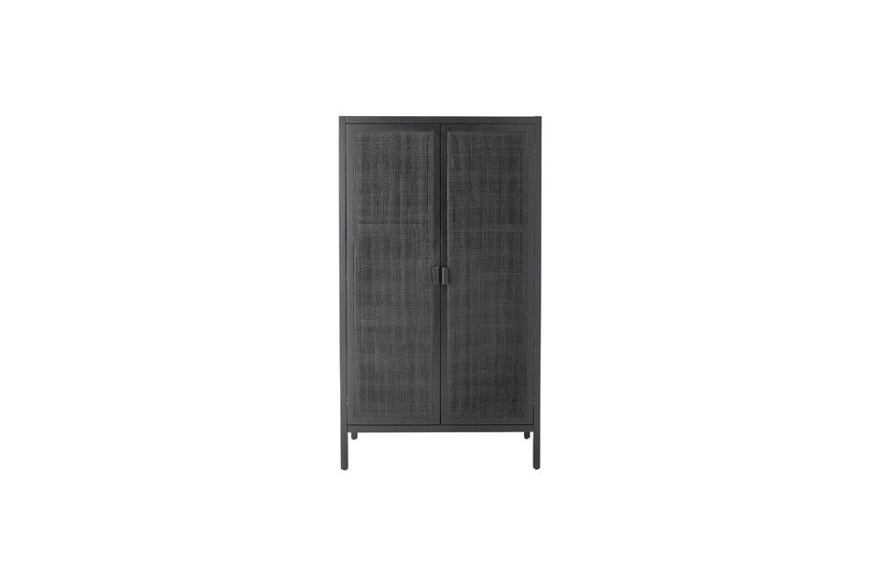 Armario 85x150 cm de caoba y ratán negro Marikka Bloomingville