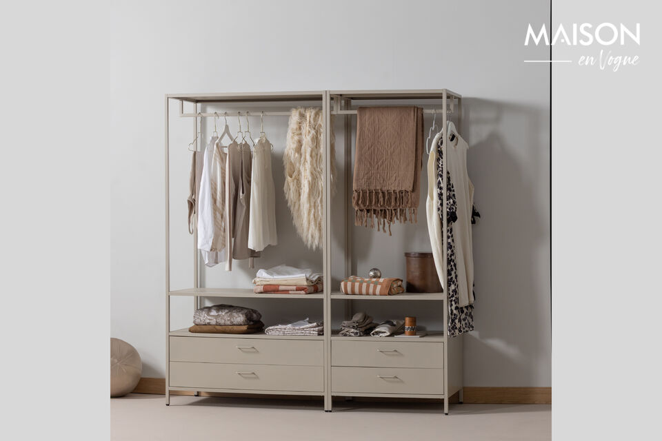 Design elegant Nombreux espaces de rangement Fabrique en metal avec revetement en poudre de couleur