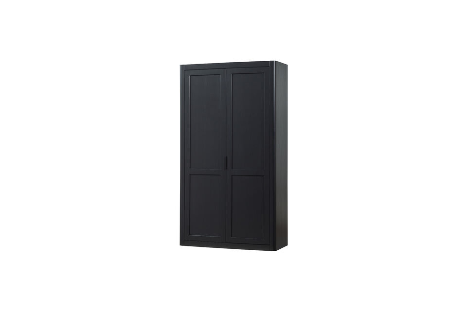 Armario de almacenaje 217x120x48 cm pino negro mate GUNNAR Woood