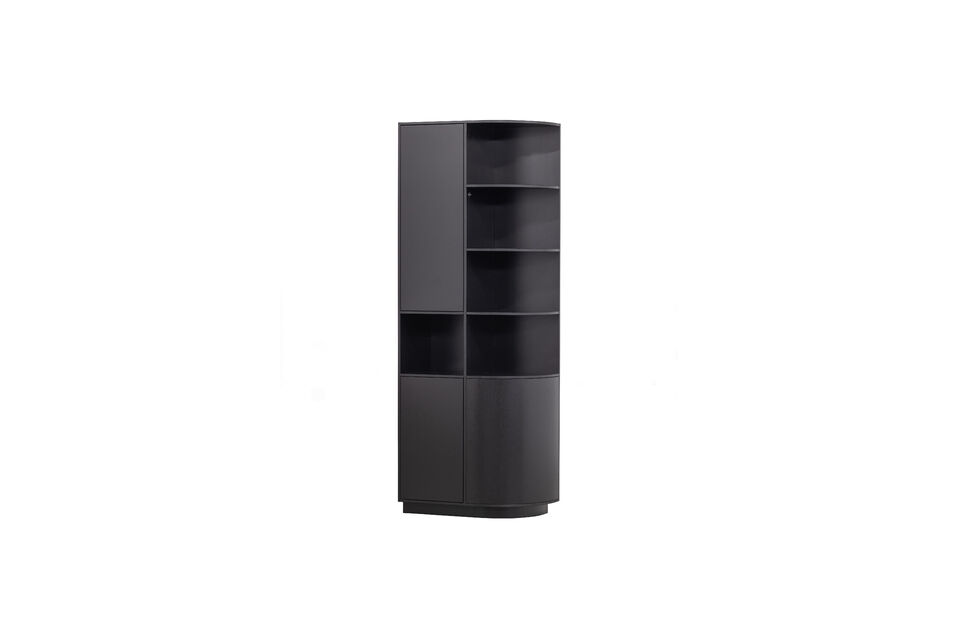 Armario de almacenaje redondo derecha 78 cm pino negro profundo FINCA Woood