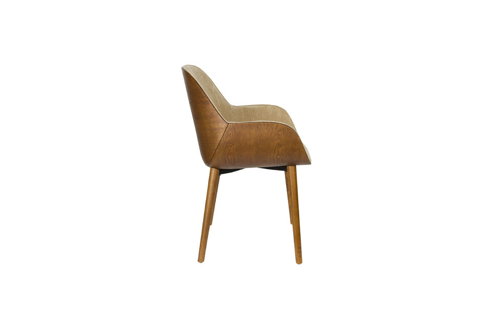The wooden legs enhance its vintage appeal