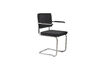 Miniature Armchair with armrests in black rib fabric Ridge Kink Rib 14