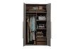 Miniature Armoire 2 portes en placage de noyer gris Rens 5