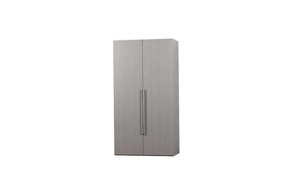 Armoire 2 portes en placage de noyer gris Rens Woood