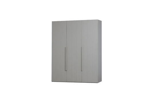 Armoire 3 portes décor noyer et gris galet RENS