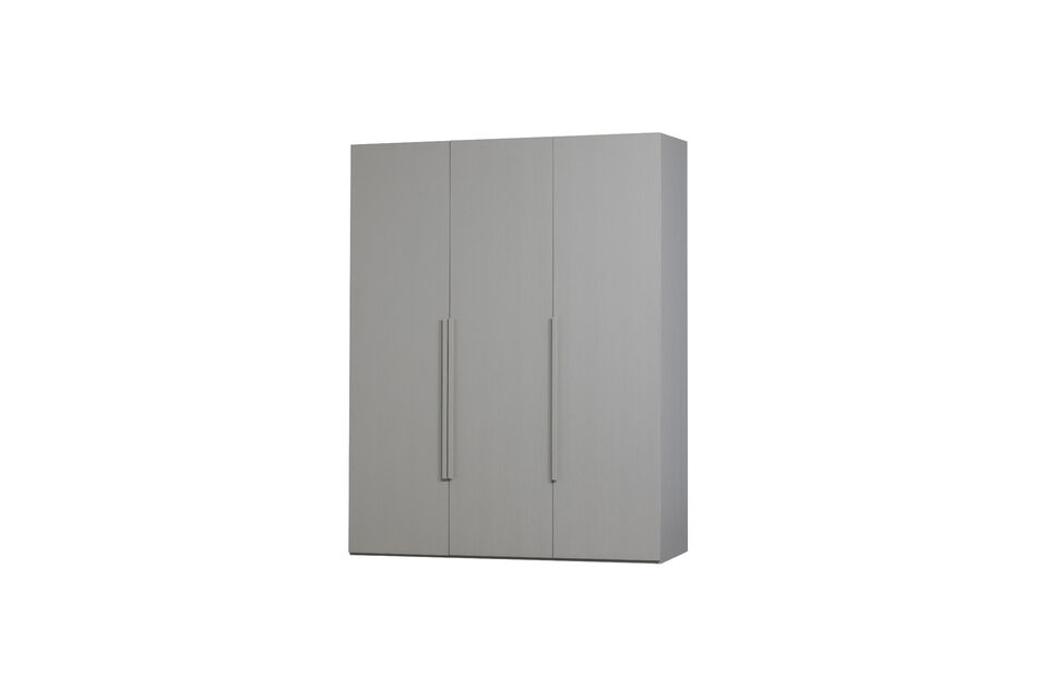 Armoire 3 portes décor noyer et gris galet RENS Woood