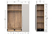Miniature Armoire 3 portes décor noyer et gris galet RENS 9