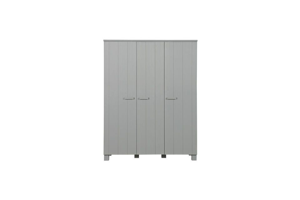 Armoire 3 portes en bois gris Dennis Woood