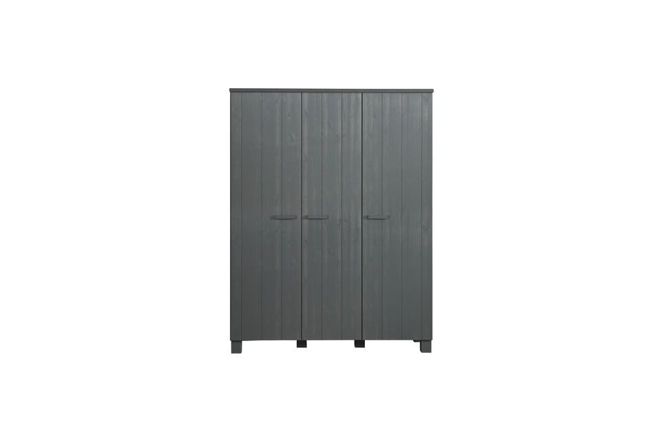 Armoire 3 portes en bois gris foncé Dennis Woood