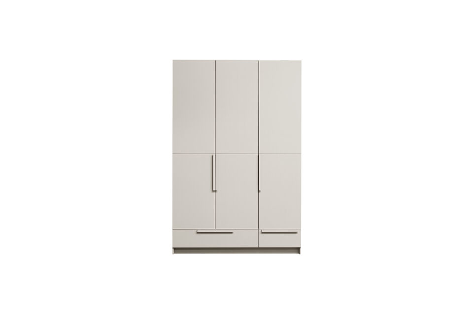 Armoire spacieuse au design épuré Fabriquée en bois de pin certifié FSC Finition couleur
