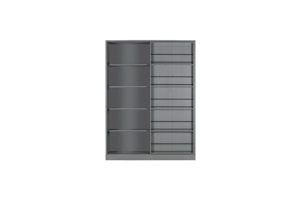 Armoire avec porte coulissante en bois gris foncé Swing - 4