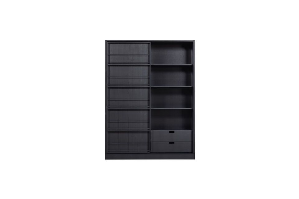 Armoire avec porte coulissante en bois noir Swing Woood