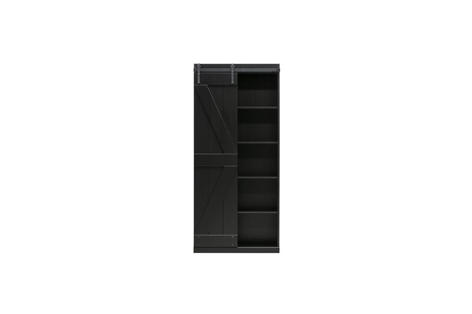 Armoire avec portes coulissantes en bois noir Harris Woood