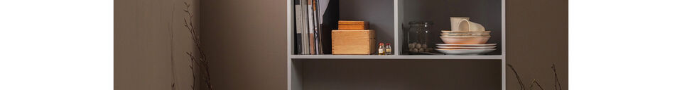 Mise en avant matière Armoire de rangement 2 portes bois de manguier Gris Brume CARVED ORGANIC