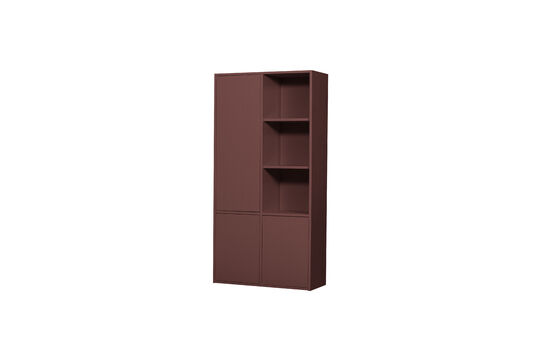Armoire de rangement 200x100 cm en pin rouge bordeaux MEREL
